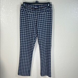 Lesley Evers Dark Denim Quilted Check Elastic Waist Pants – Smal